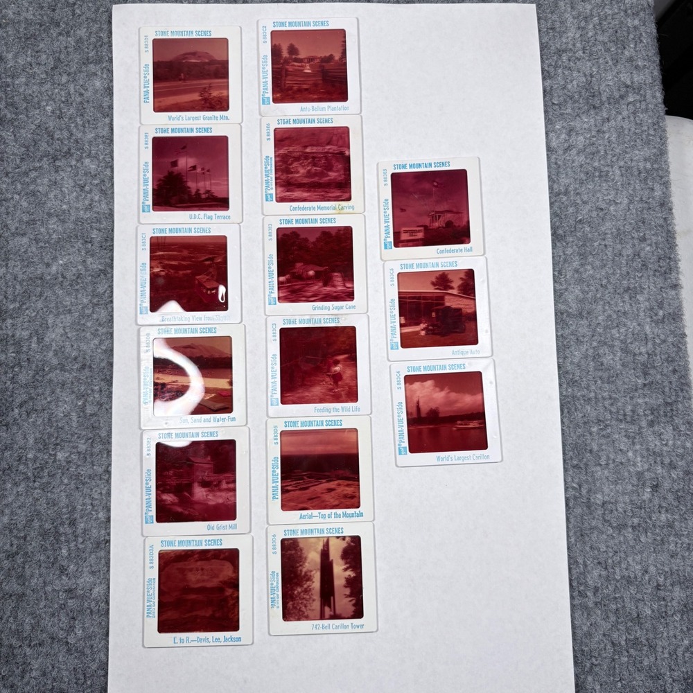Vintage GAF Pana-Vue Stone Mountain Scenes 35mm Slides Lot of 15 Georgia Travel